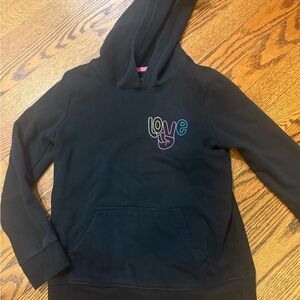 Cat & Jack Black Hoodie with Colorful Love Graphic